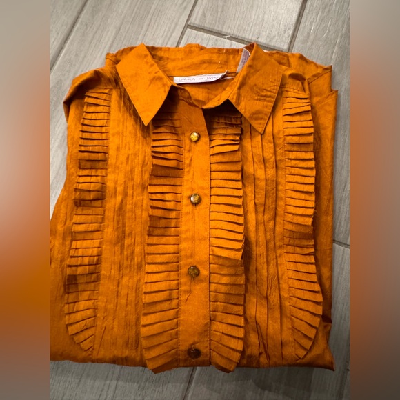 Laura and Jane‎ long sleeve button down size 10 orange - Picture 12 of 13
